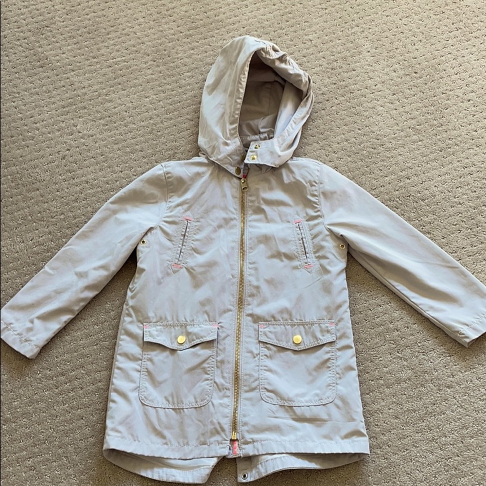 H&M Girls Beige Hooded Utility Jacket Size 5/6